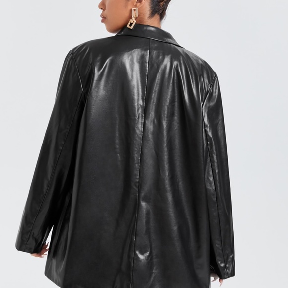 Faux Leather Blazer Jacket - Picture 2 of 3